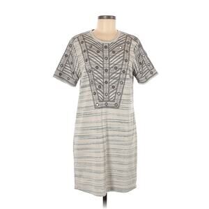 BCBGMAXAZRIA Bohemian Short Sleeve Dress Size Medium Women's Shift Embellished